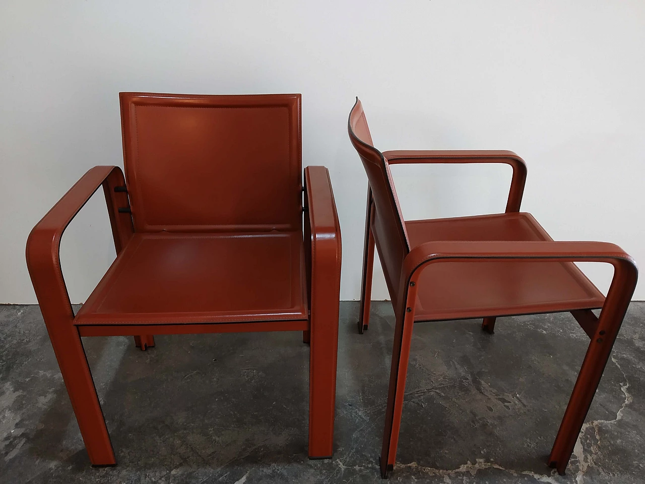 Pair of Golfo dei Poeti chairs by Toussaint & Angeloni manufactured by Matteo Grassi, 1980s 10