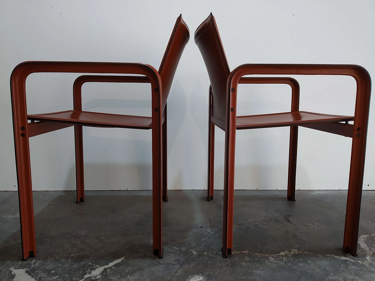 Pair of Golfo dei Poeti chairs by Toussaint & Angeloni manufactured by Matteo Grassi, 1980s 11