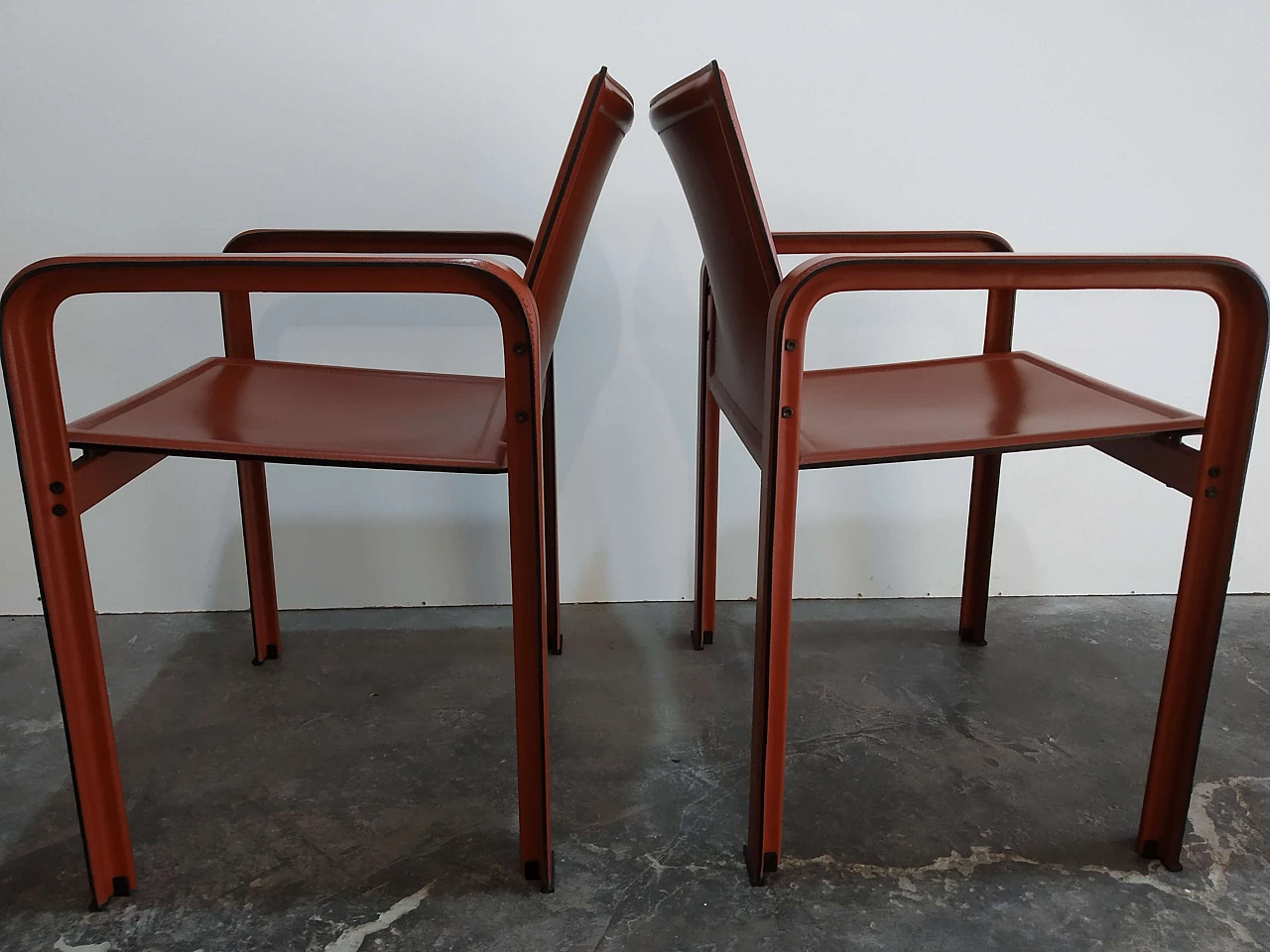 Pair of Golfo dei Poeti chairs by Toussaint & Angeloni manufactured by Matteo Grassi, 1980s 12