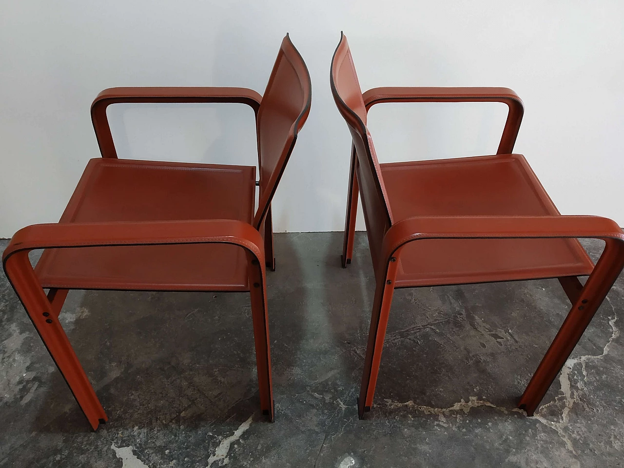 Pair of Golfo dei Poeti chairs by Toussaint & Angeloni manufactured by Matteo Grassi, 1980s 13