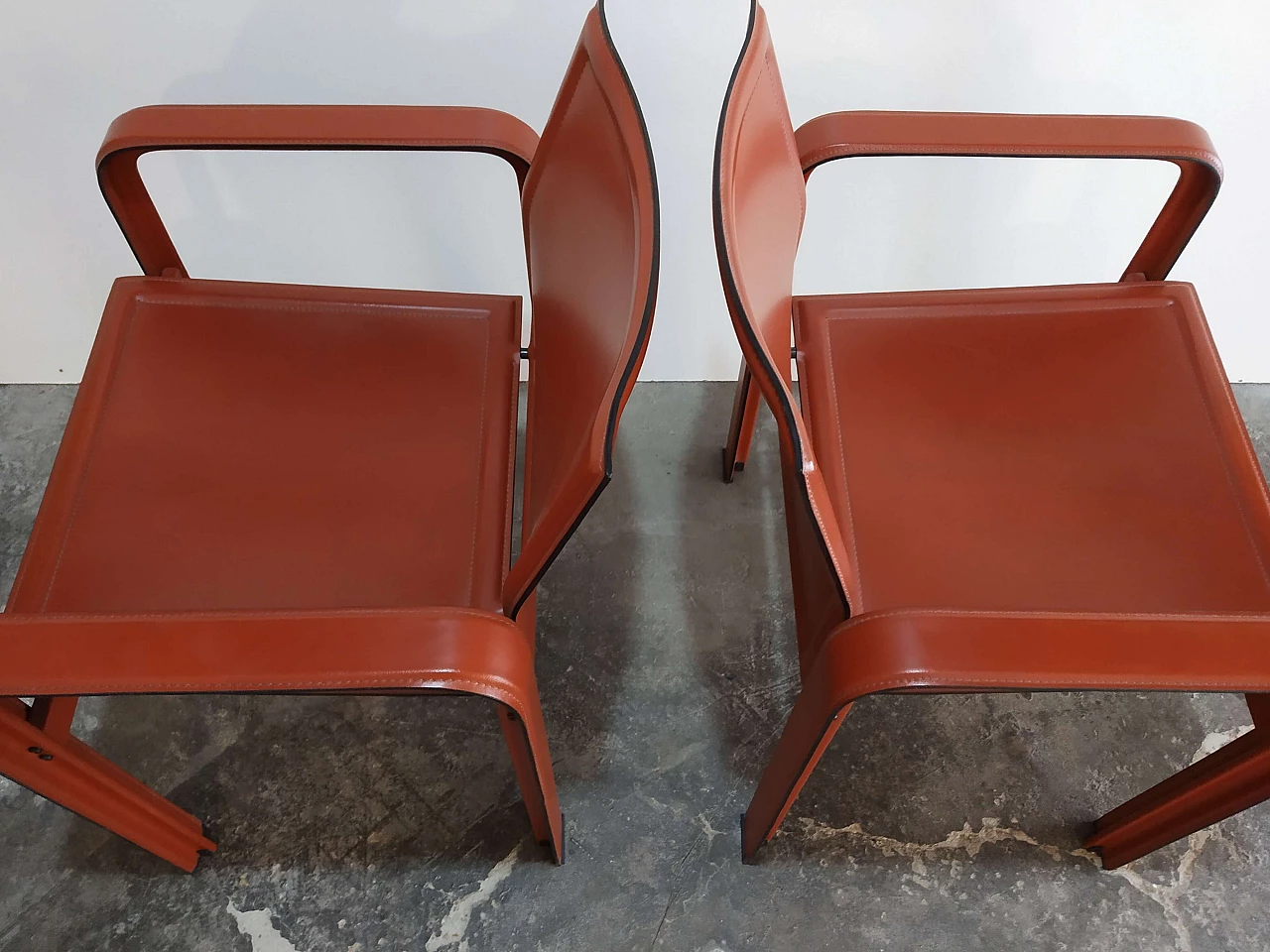 Pair of Golfo dei Poeti chairs by Toussaint & Angeloni manufactured by Matteo Grassi, 1980s 14