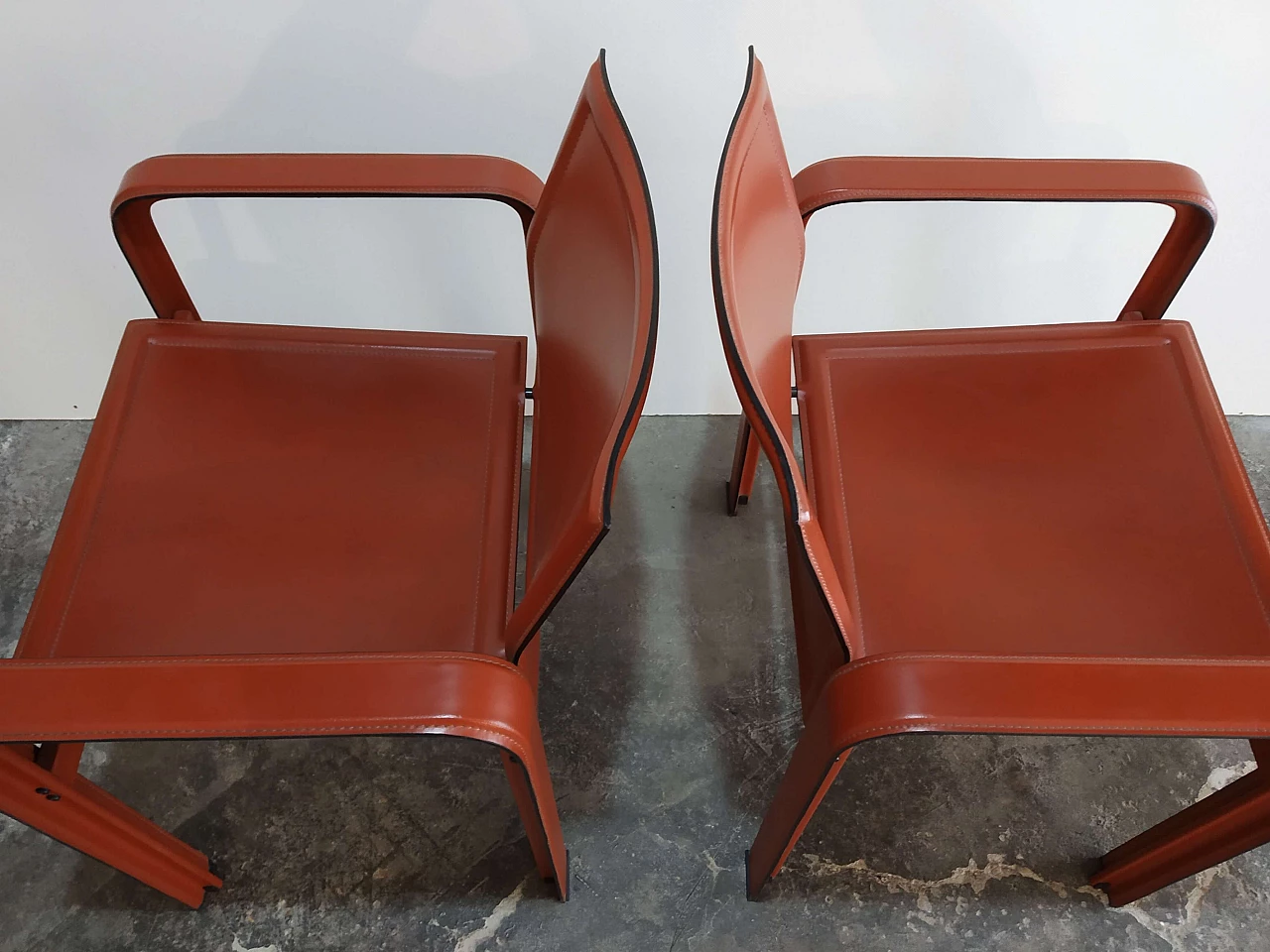 Pair of Golfo dei Poeti chairs by Toussaint & Angeloni manufactured by Matteo Grassi, 1980s 15