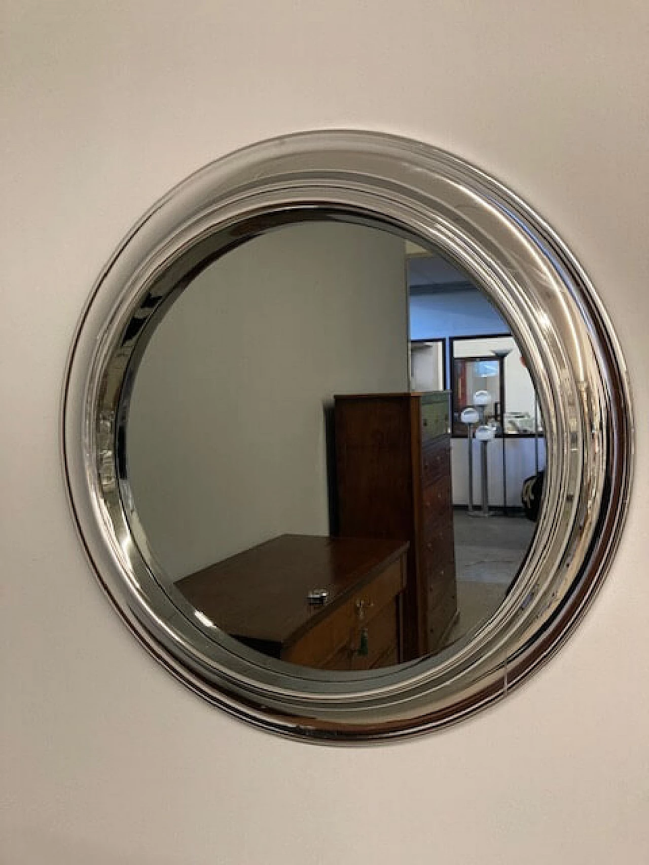 Chromed mirror with chromed frame, 1960s 2