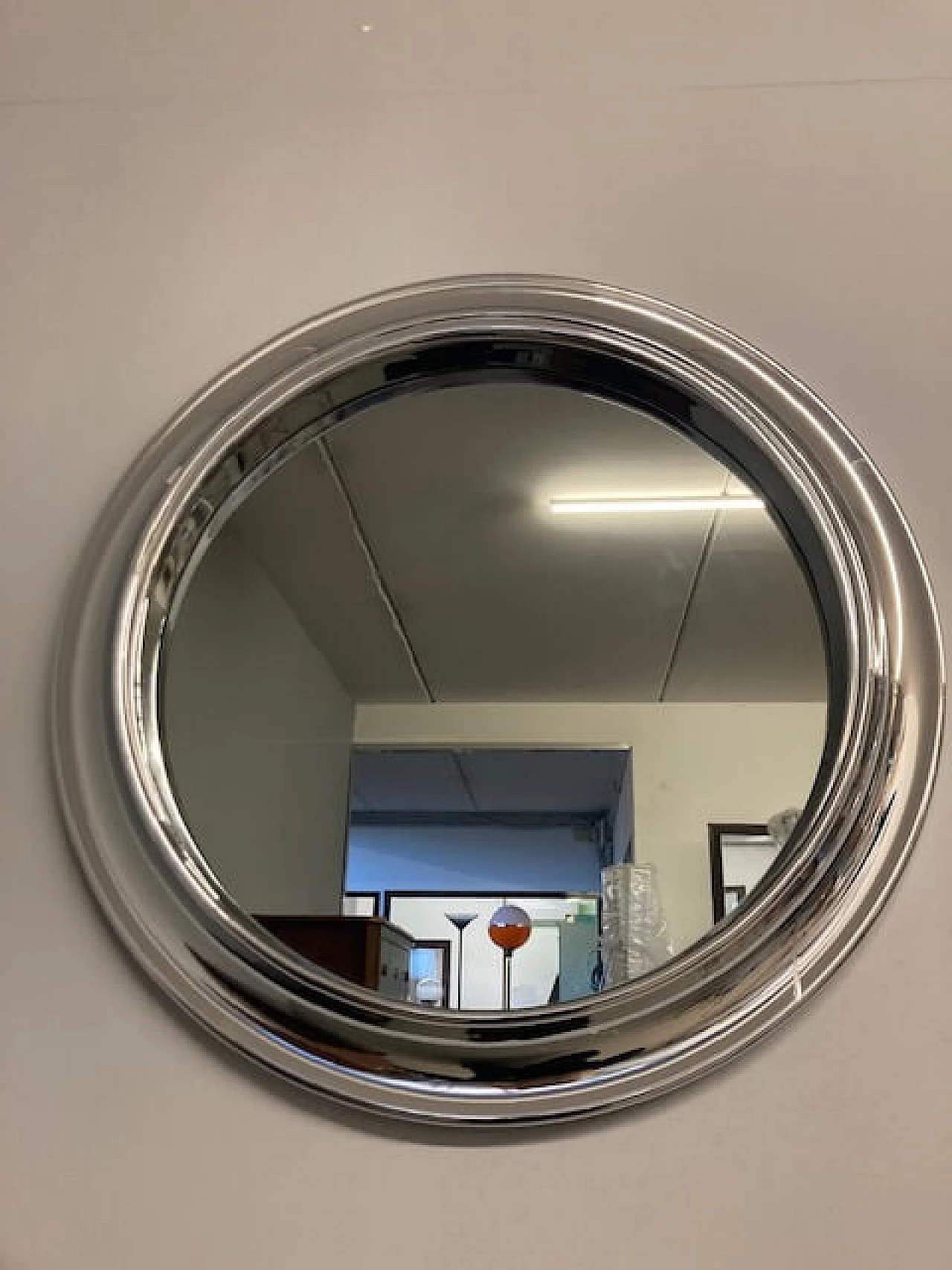 Specchio cromato con cornice cromata, anni '60 8