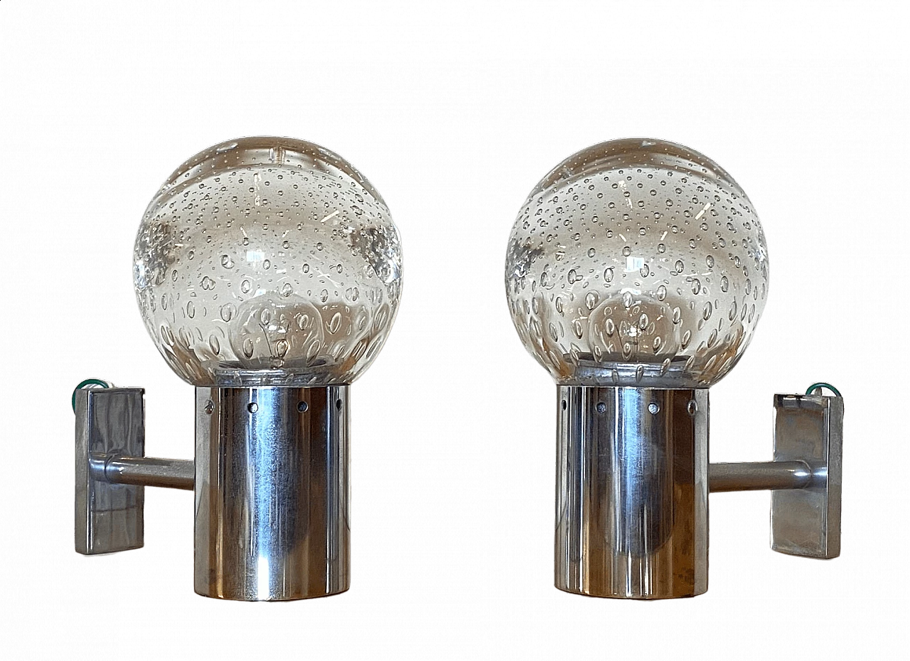 Pair of wall lamps by Gino Sarfatti in Seguso glass, 1960s 11