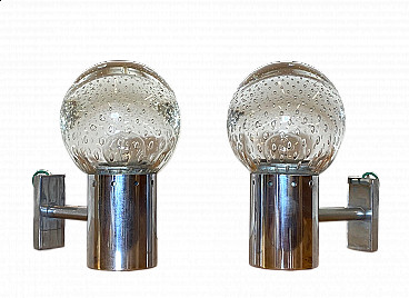 Pair of wall lamps by Gino Sarfatti in Seguso glass, 1960s
