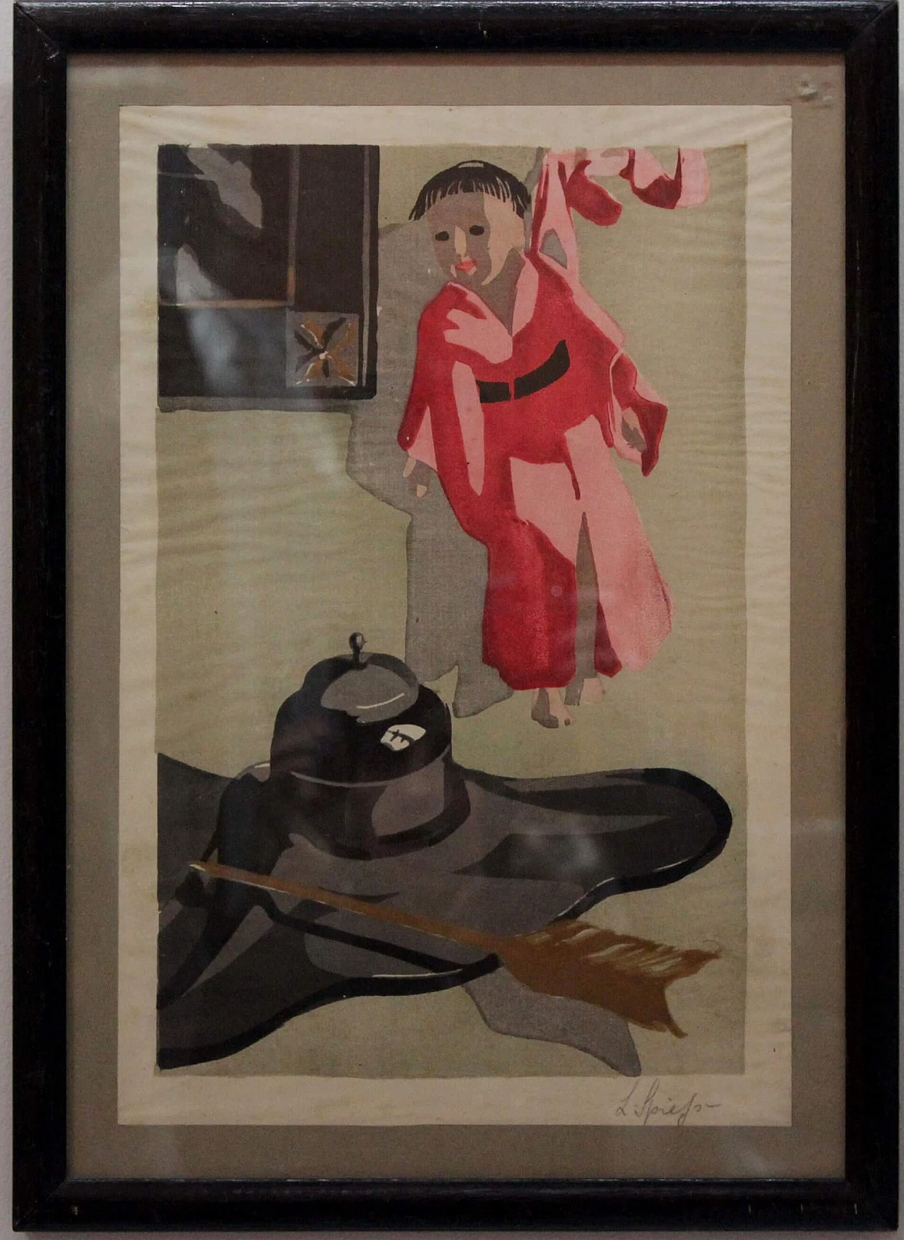 Natura morta Gouache con cornice, anni '40 4