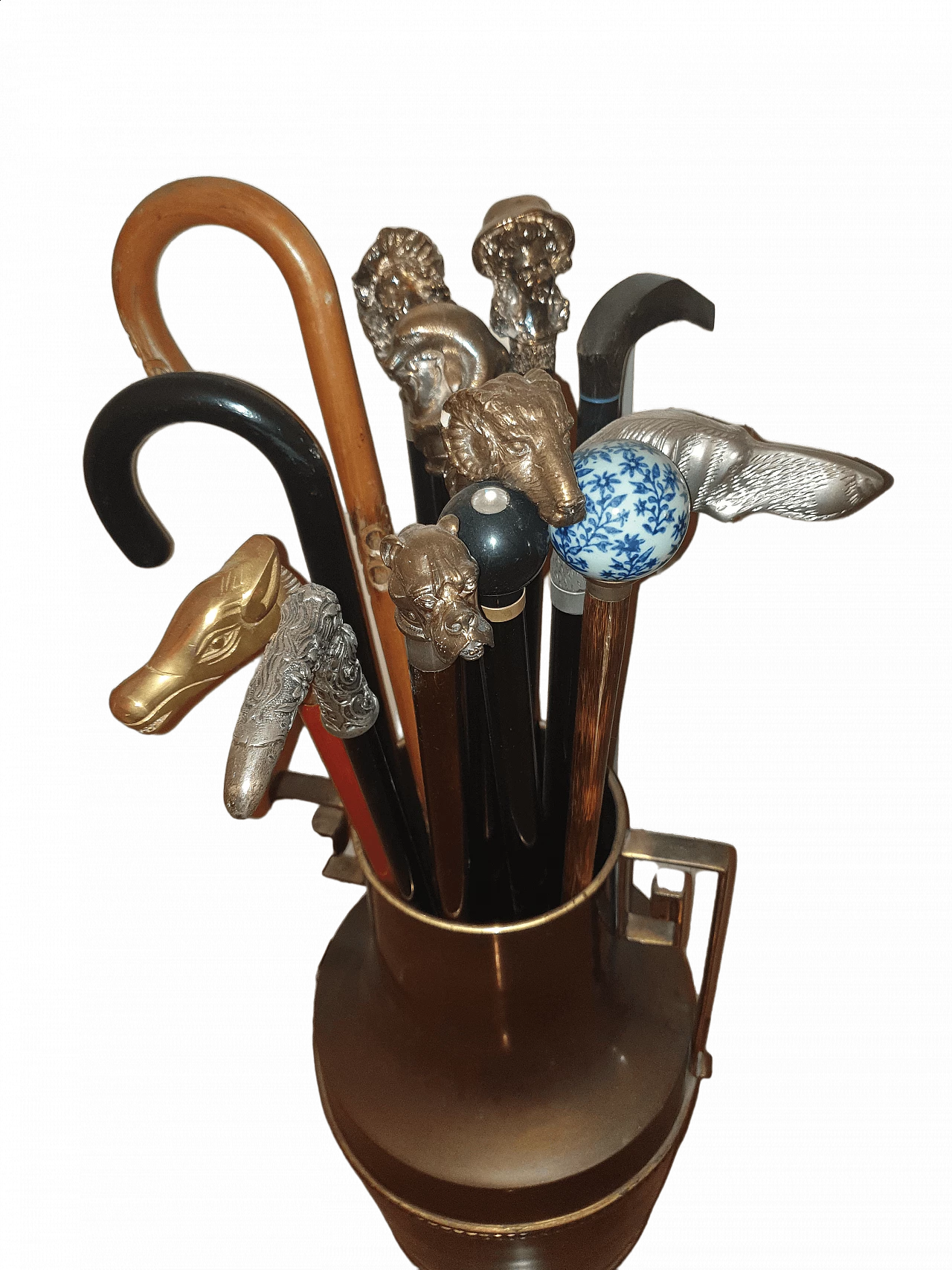 9 Bastoni da passeggio con manico in argento, anni '80 1474475