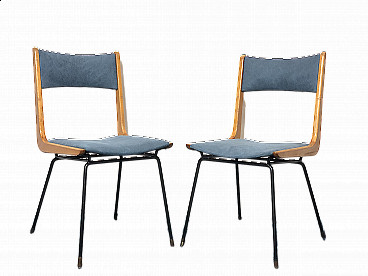 Pair of Boomerang chairs by Carlo De Carli, 1950s