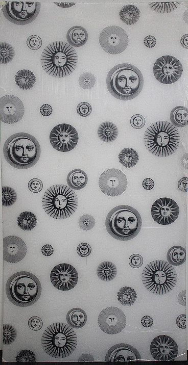 Pannello Fornasetti stampato su seta, anni '80