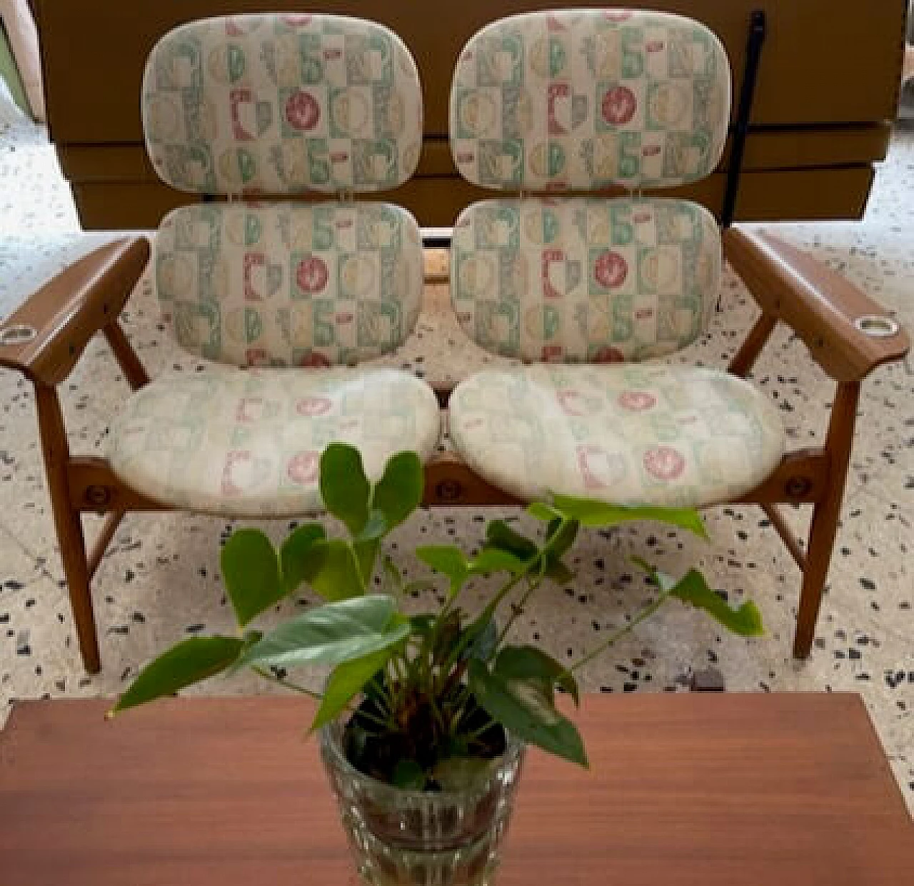 Sofa and pair of armchairs by Poltronova upholstered with original fabric by Gio Ponti 1110557
