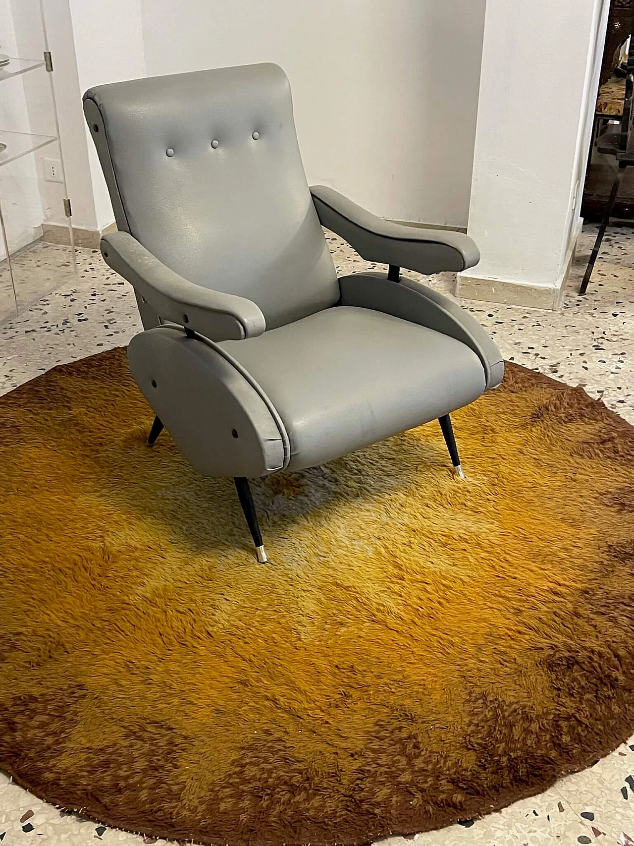 Faux leather armchair, 1950s 1