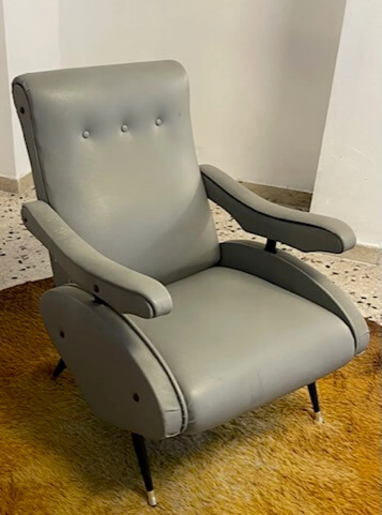 Faux leather armchair, 1950s 3