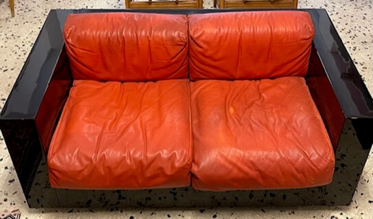 Pair of Saratoga sofas by Vignelli for Poltronova, 1970s 4
