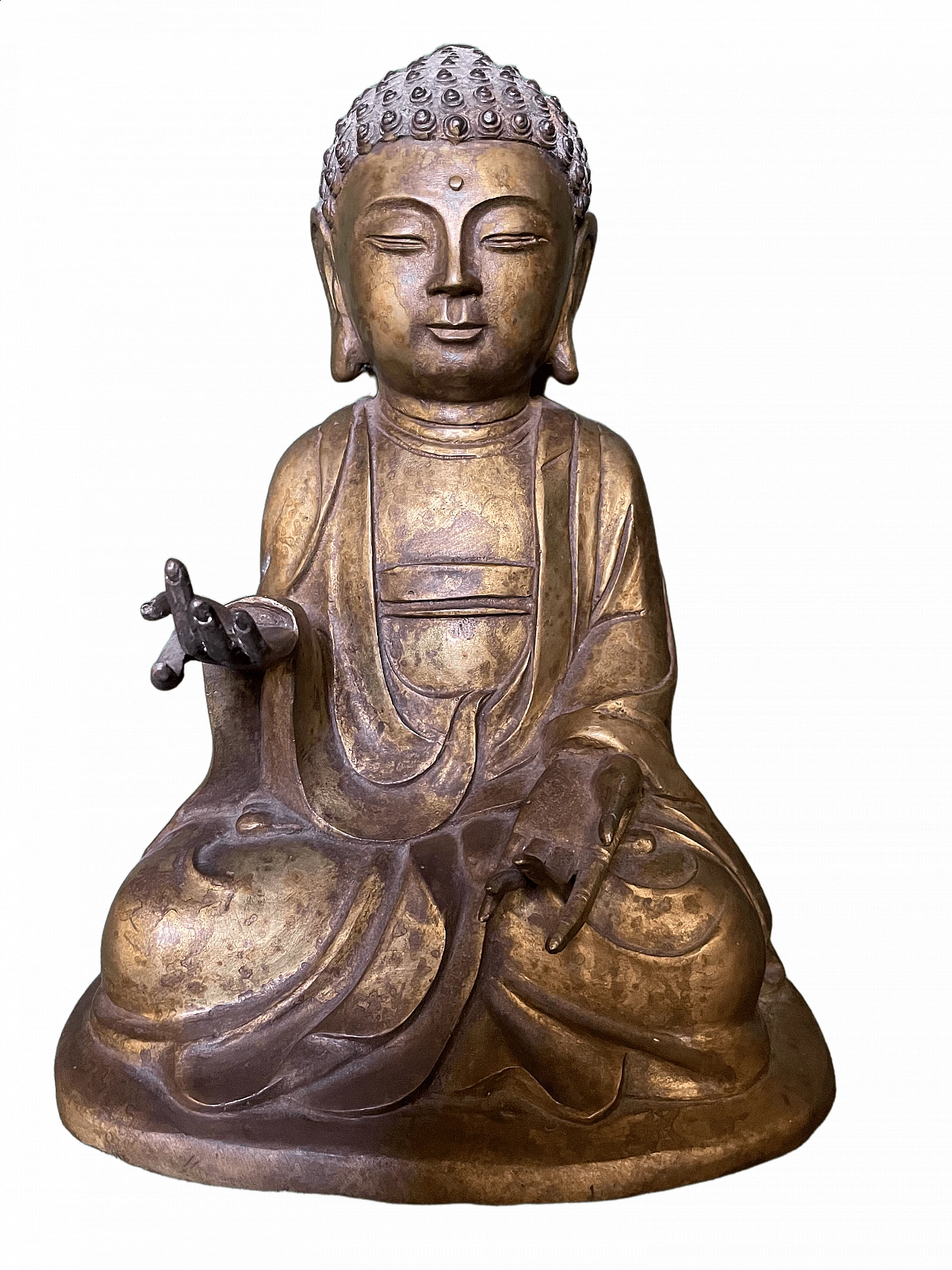 Seated bronze Buddha sculpture, 19th century 1480848