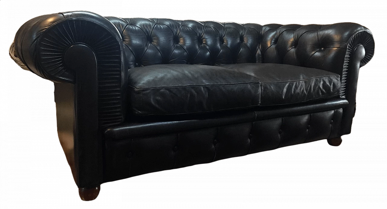 Divano Chesterfield in pelle per Poltrona Frau, anni '70 1480086