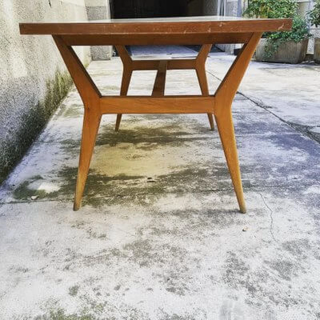 Wooden dining table with laminate top, 1950s 5