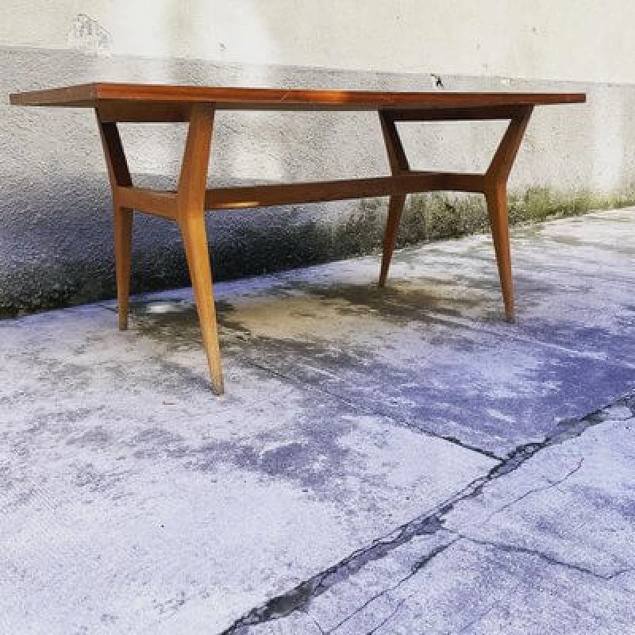 Tavolo da pranzo in legno con piano in laminato, anni '50 6