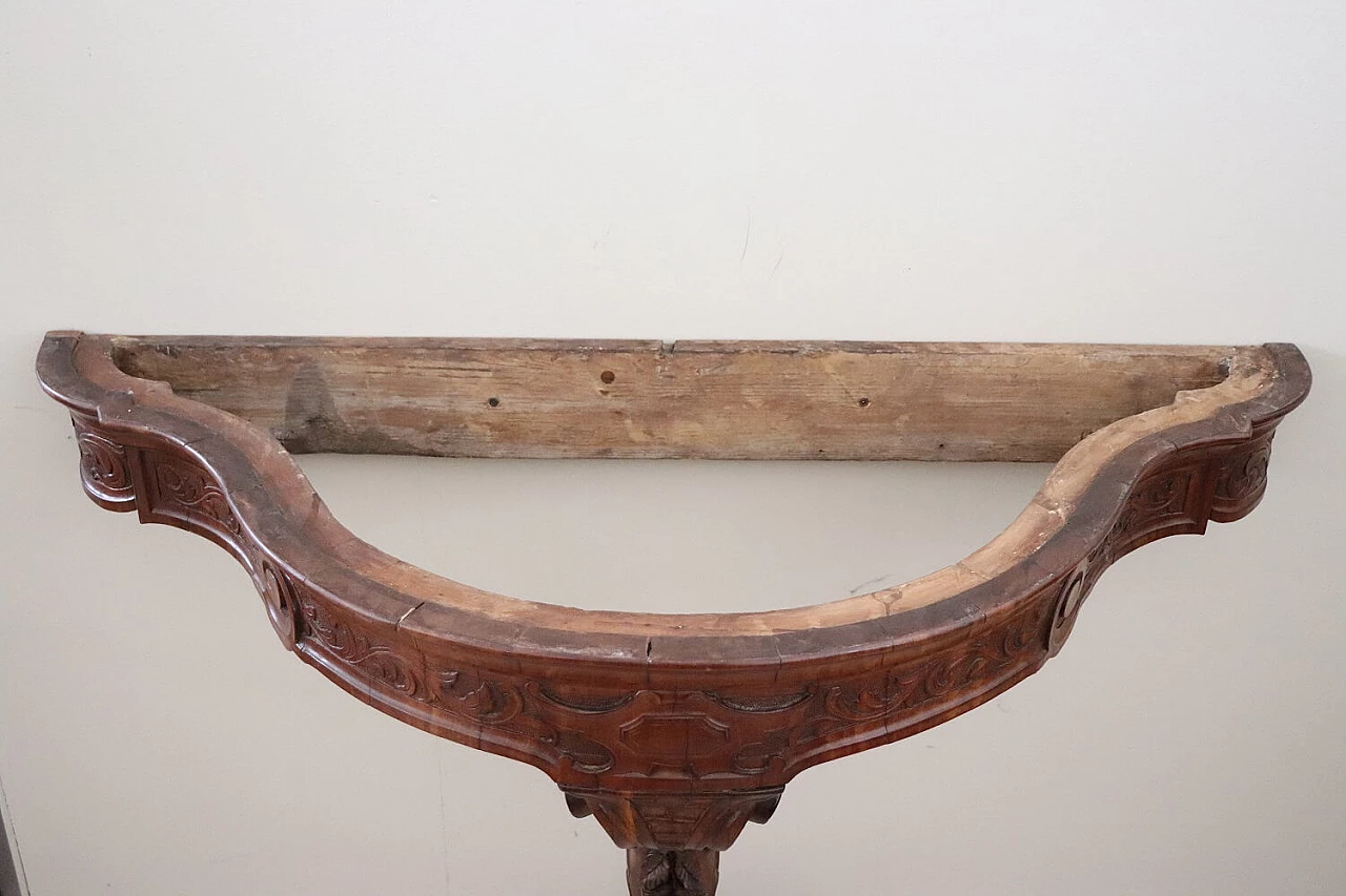 Carved mahogany console table with marble top, 19th century 2