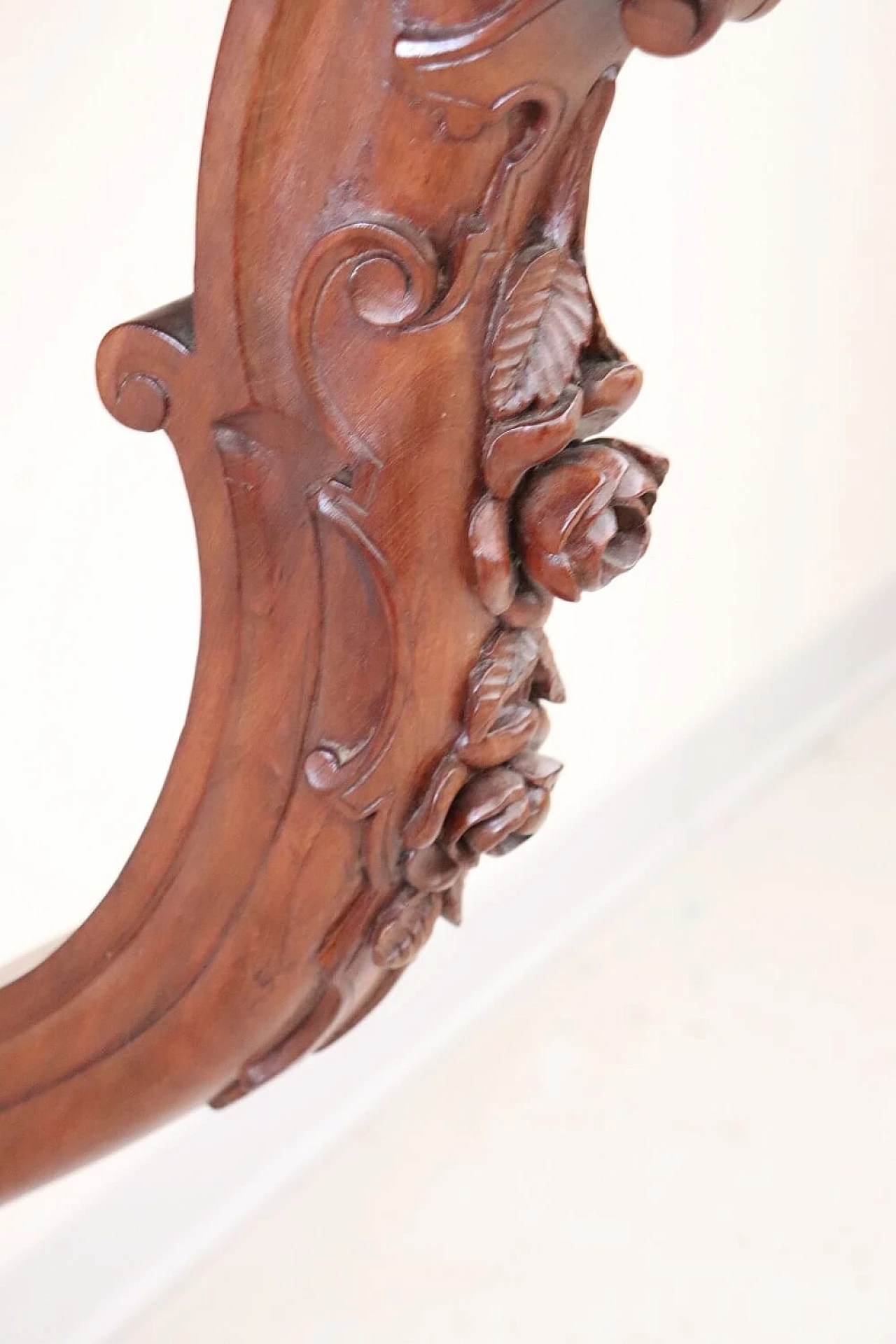 Carved mahogany console table with marble top, 19th century 8