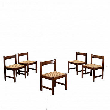 5 Torbecchia chairs by Giovanni Michelucci for Poltronova, 1970s