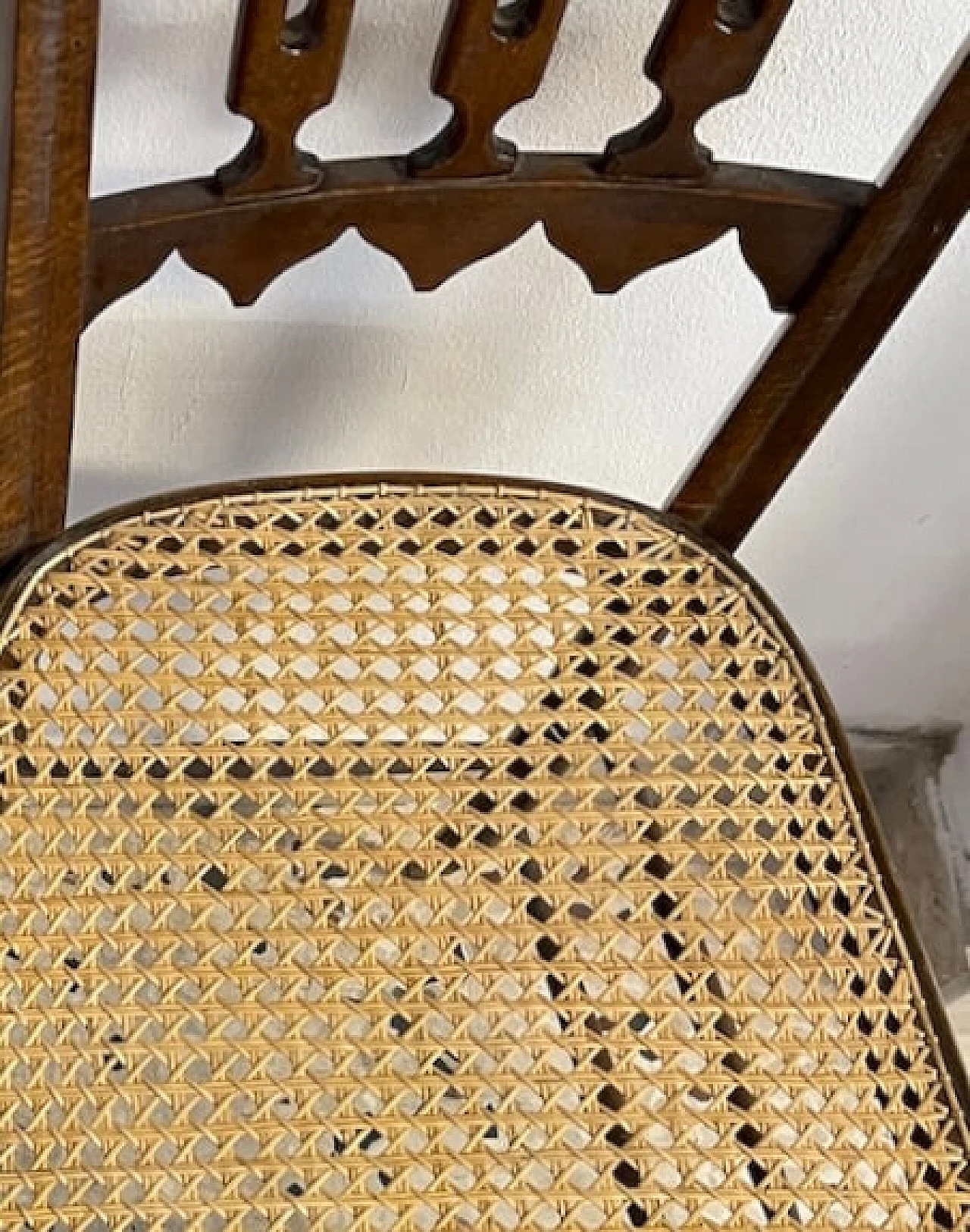 Coppia di sedie in paglia Vienna, anni '50 3