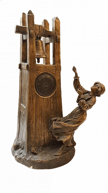 Orologio in terracotta di Goldscheider, inizio '900