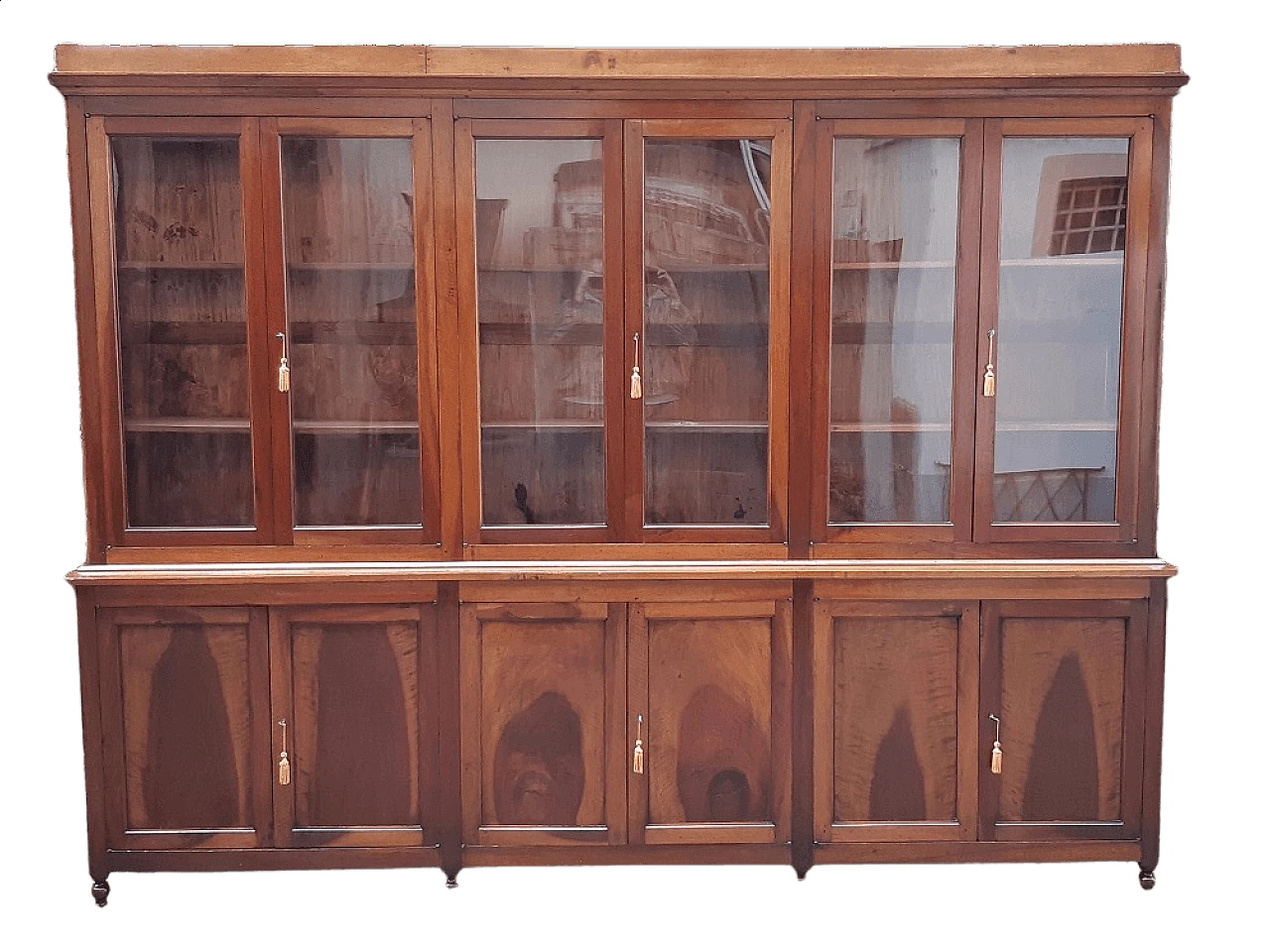 Libreria romagnola in noce a 6 ante, '800 11