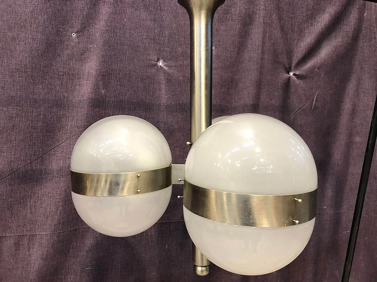 Chromed metal and glass chandelier by Sergio Mazza for Artemide, 1960s 2