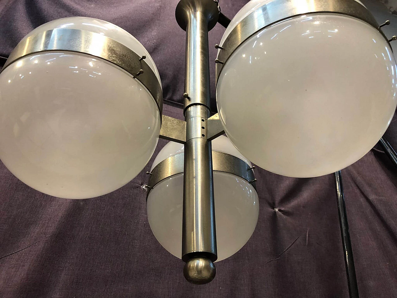 Chromed metal and glass chandelier by Sergio Mazza for Artemide, 1960s 4