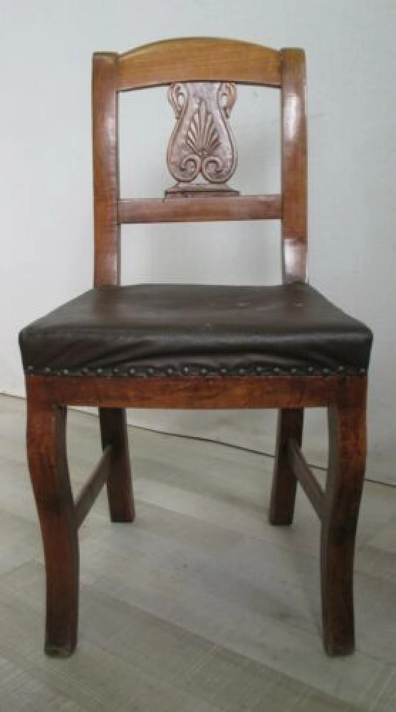 Sedia Carlo X in noce massello, '800 1