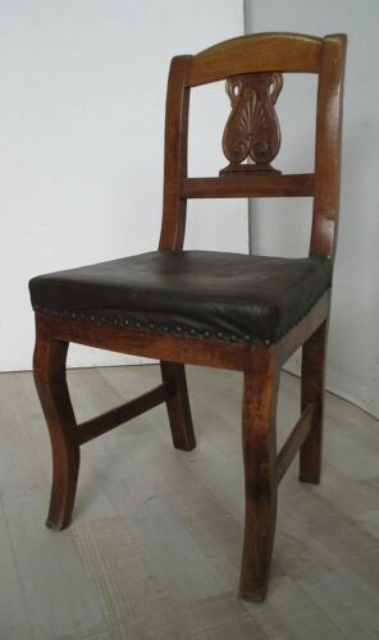Sedia Carlo X in noce massello, '800 2