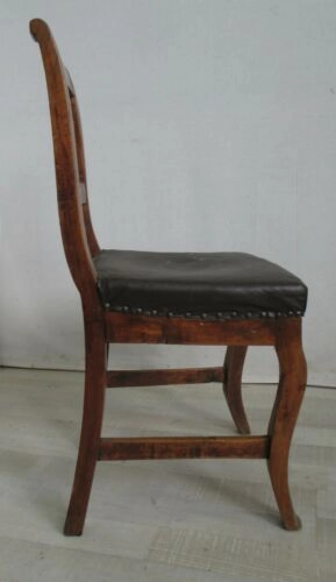 Sedia Carlo X in noce massello, '800 5