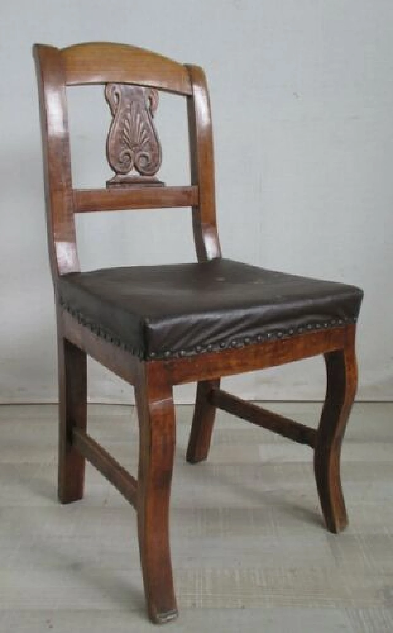 Sedia Carlo X in noce massello, '800 10