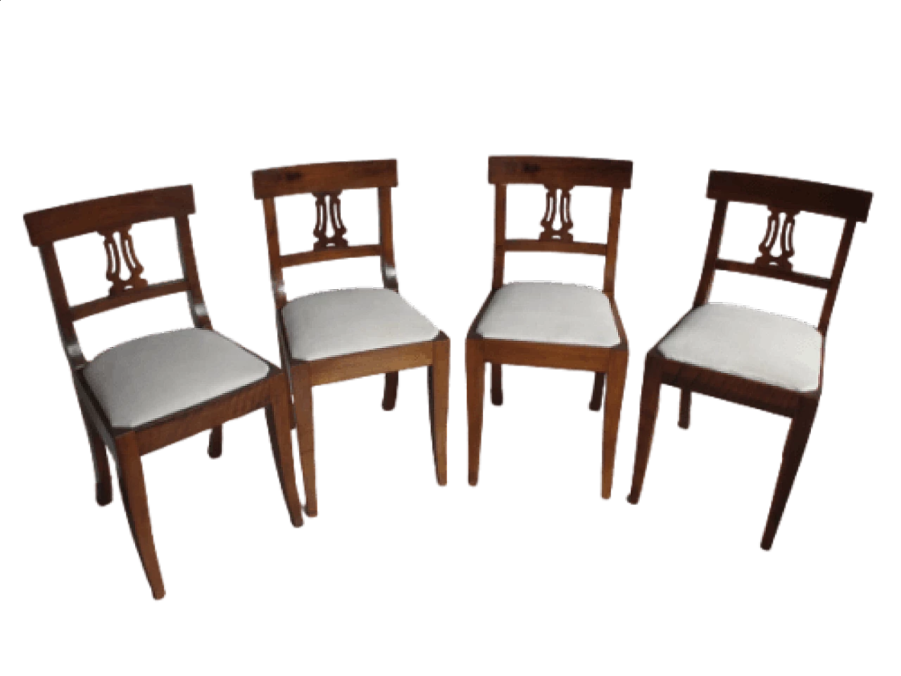 Sedie Impero in noce massello, fine '800 intOndo