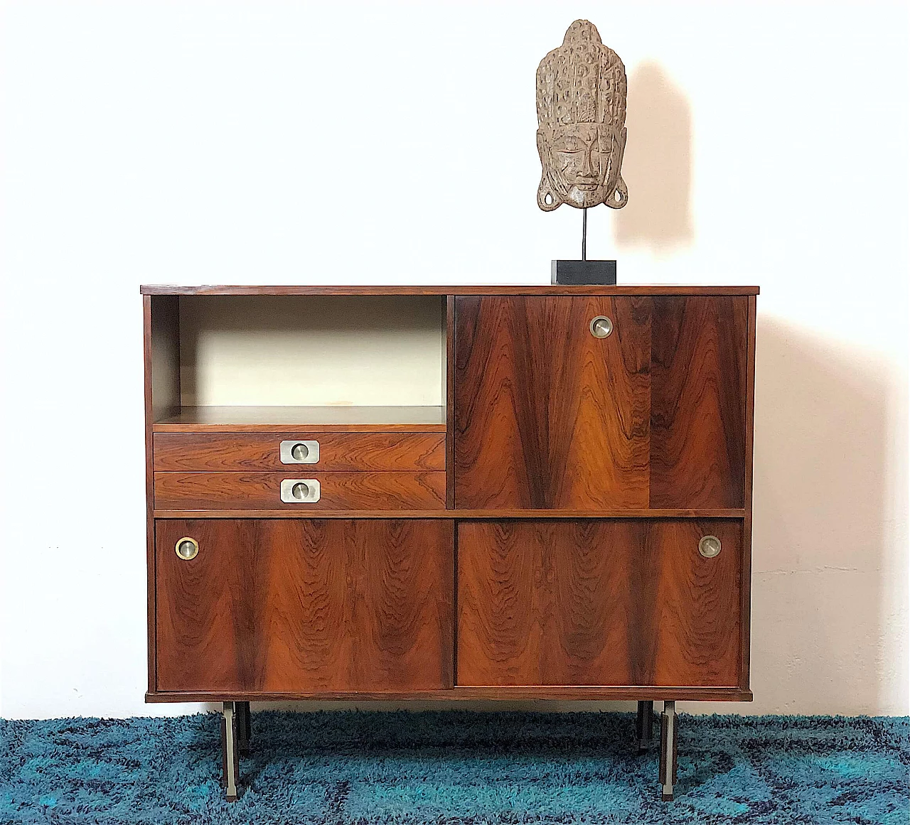 Rosewood highboard cabinet, 1960s 1