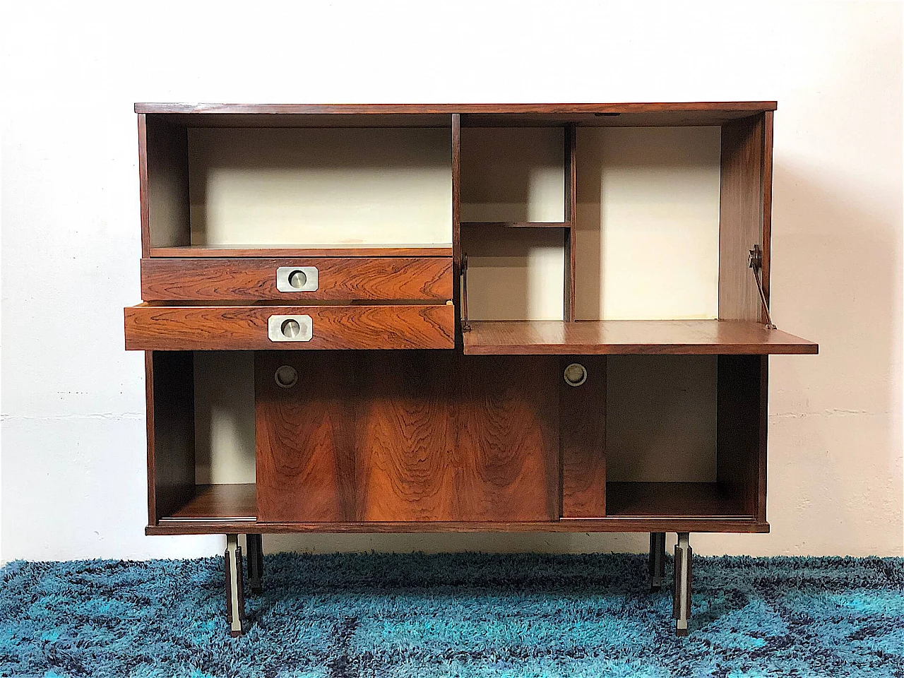 Rosewood highboard cabinet, 1960s 2