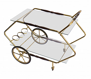 Bar trolley with glass top, 1950s