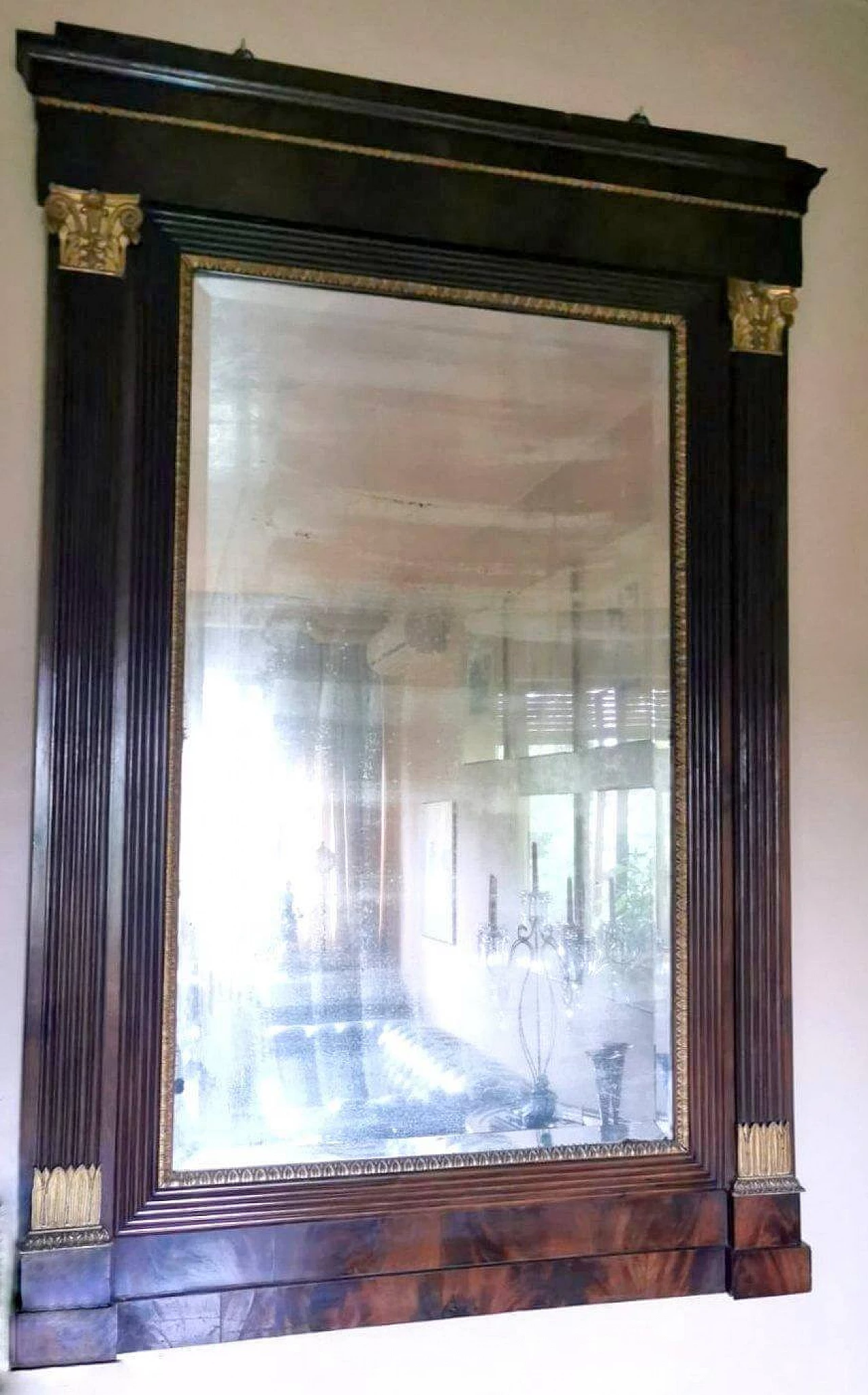Specchio in stile Napoleone III con cornice in legno, '800 2