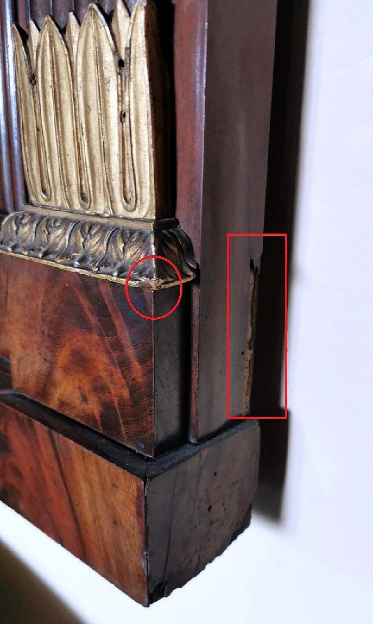 Specchio in stile Napoleone III con cornice in legno, '800 15