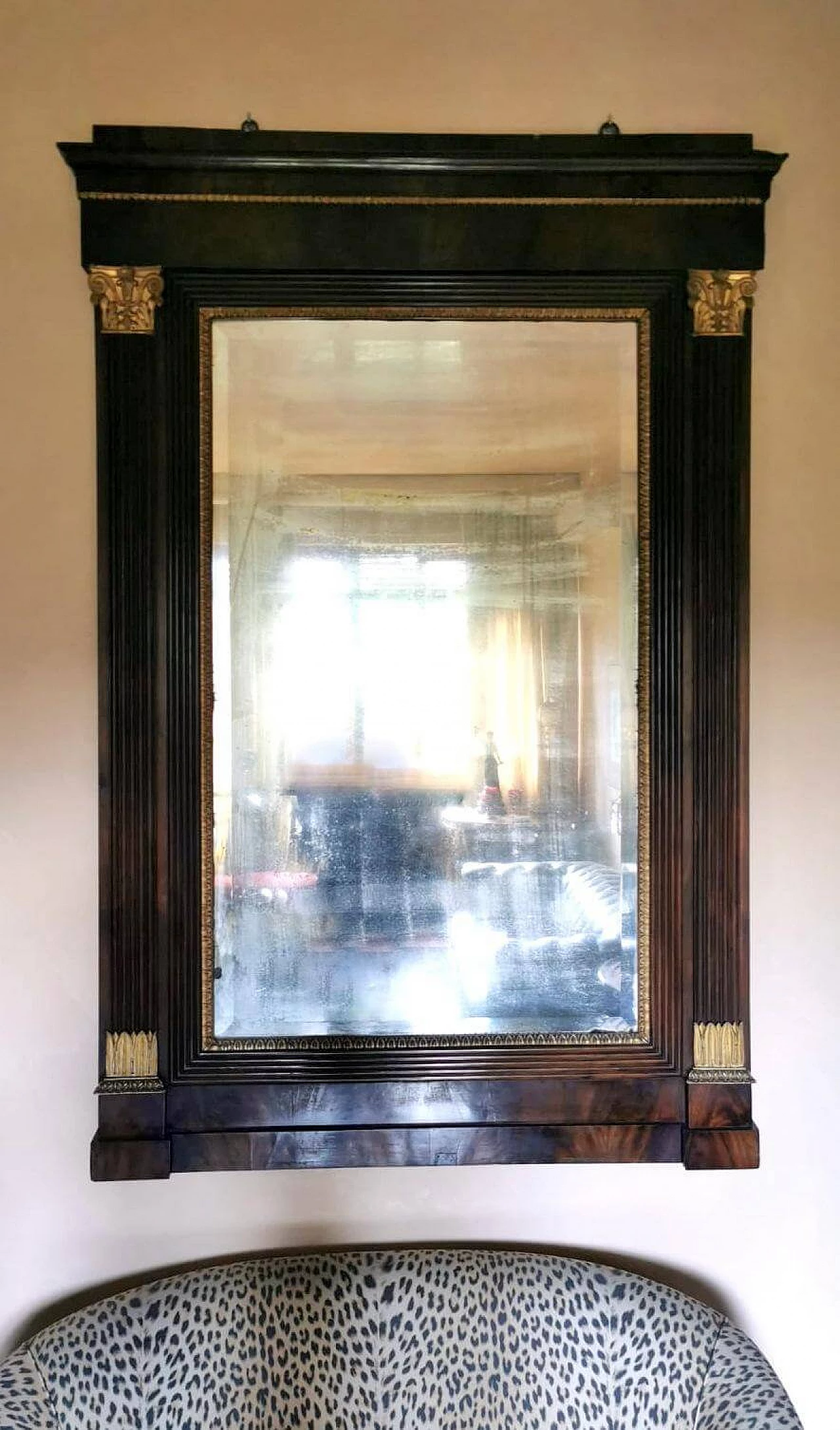 Specchio in stile Napoleone III con cornice in legno, '800 18
