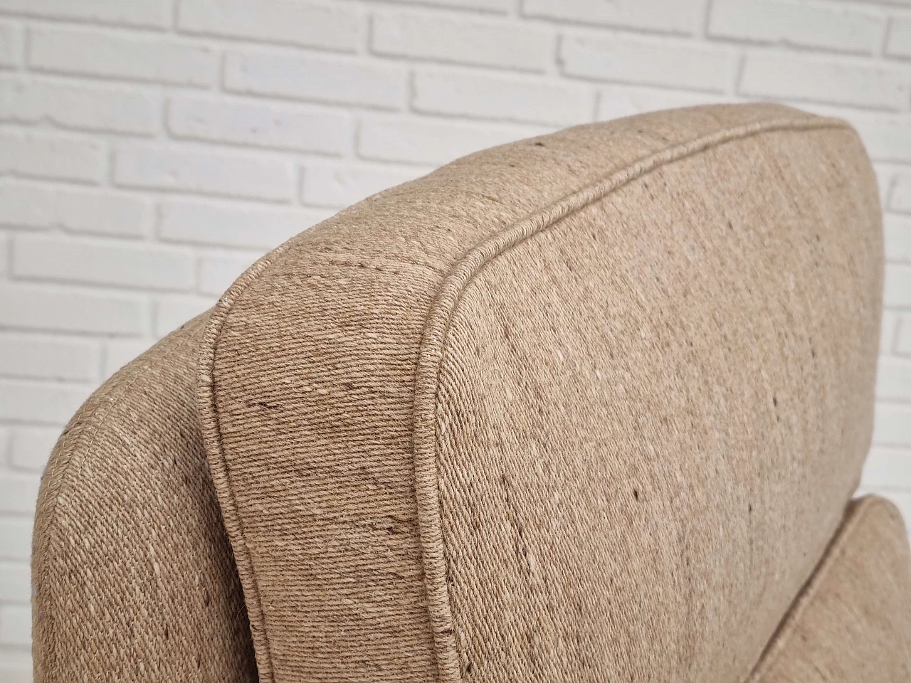 Swivel armchair with wool footstool, 1970s 5