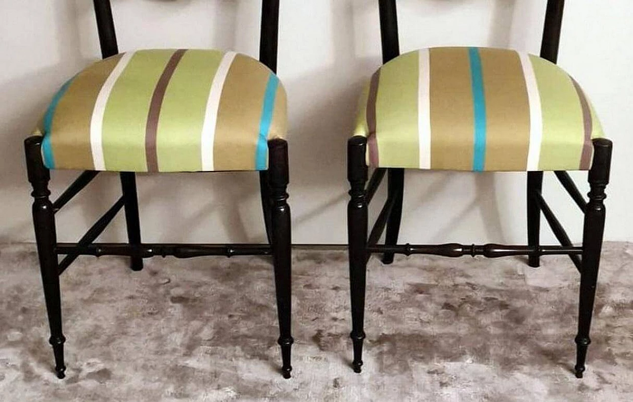 Pair of Chiavari chairs in the Paolo Buffa style with high back, 1950s 9