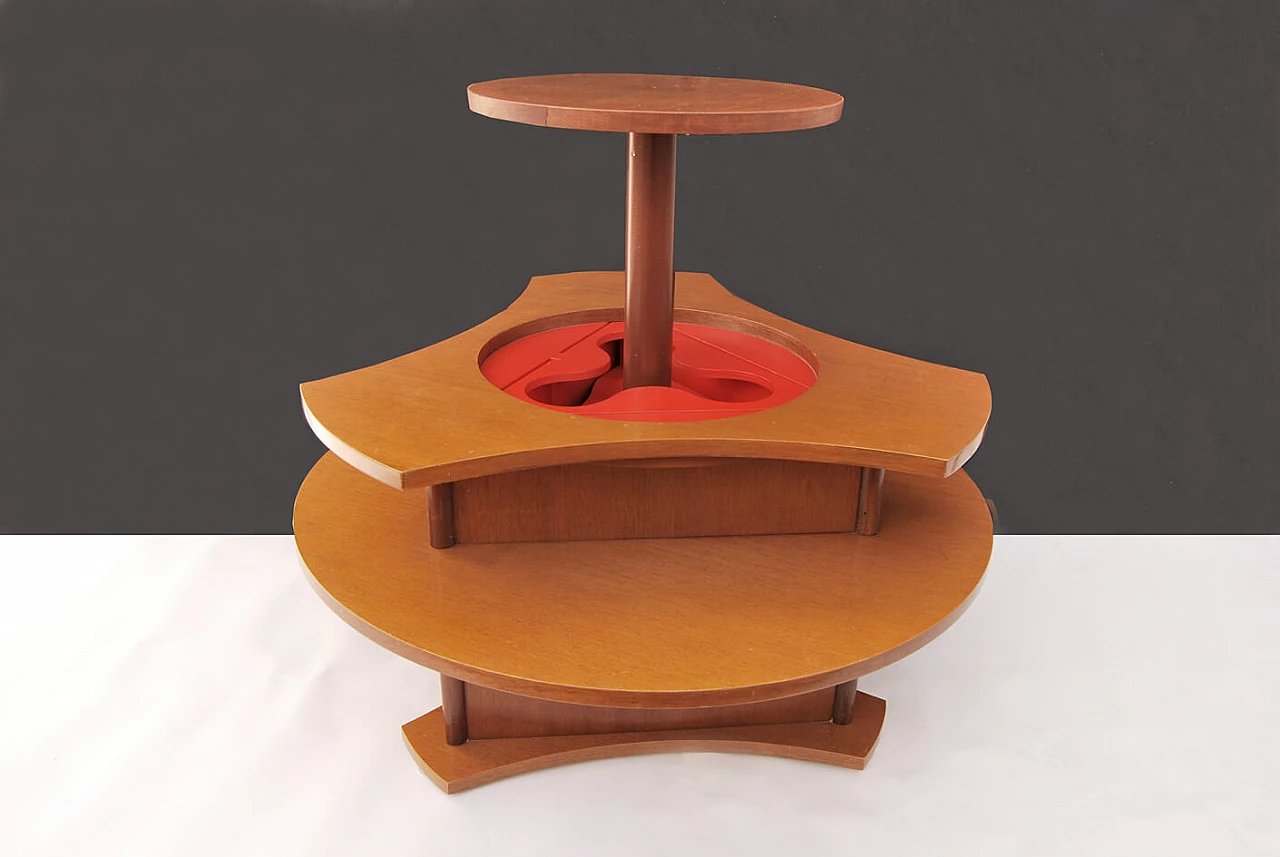 Tavolino bar Gervasino in legno, anni '60 3