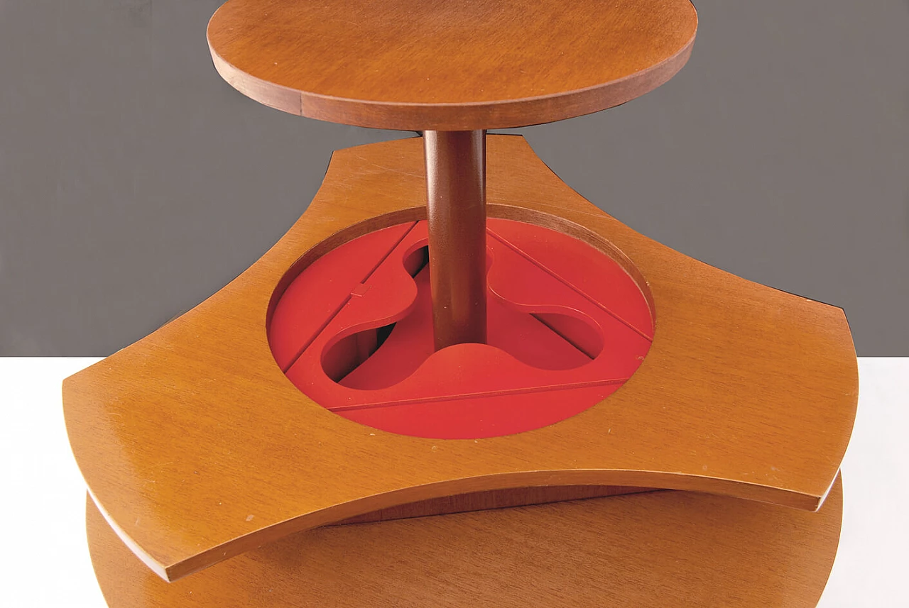 Tavolino bar Gervasino in legno, anni '60 4