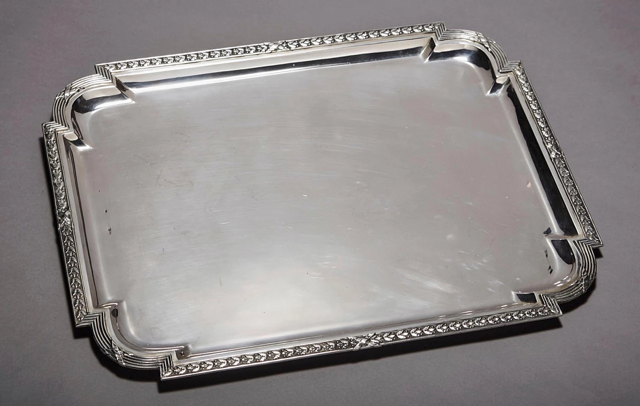Silver tray without handles, 1920s 1