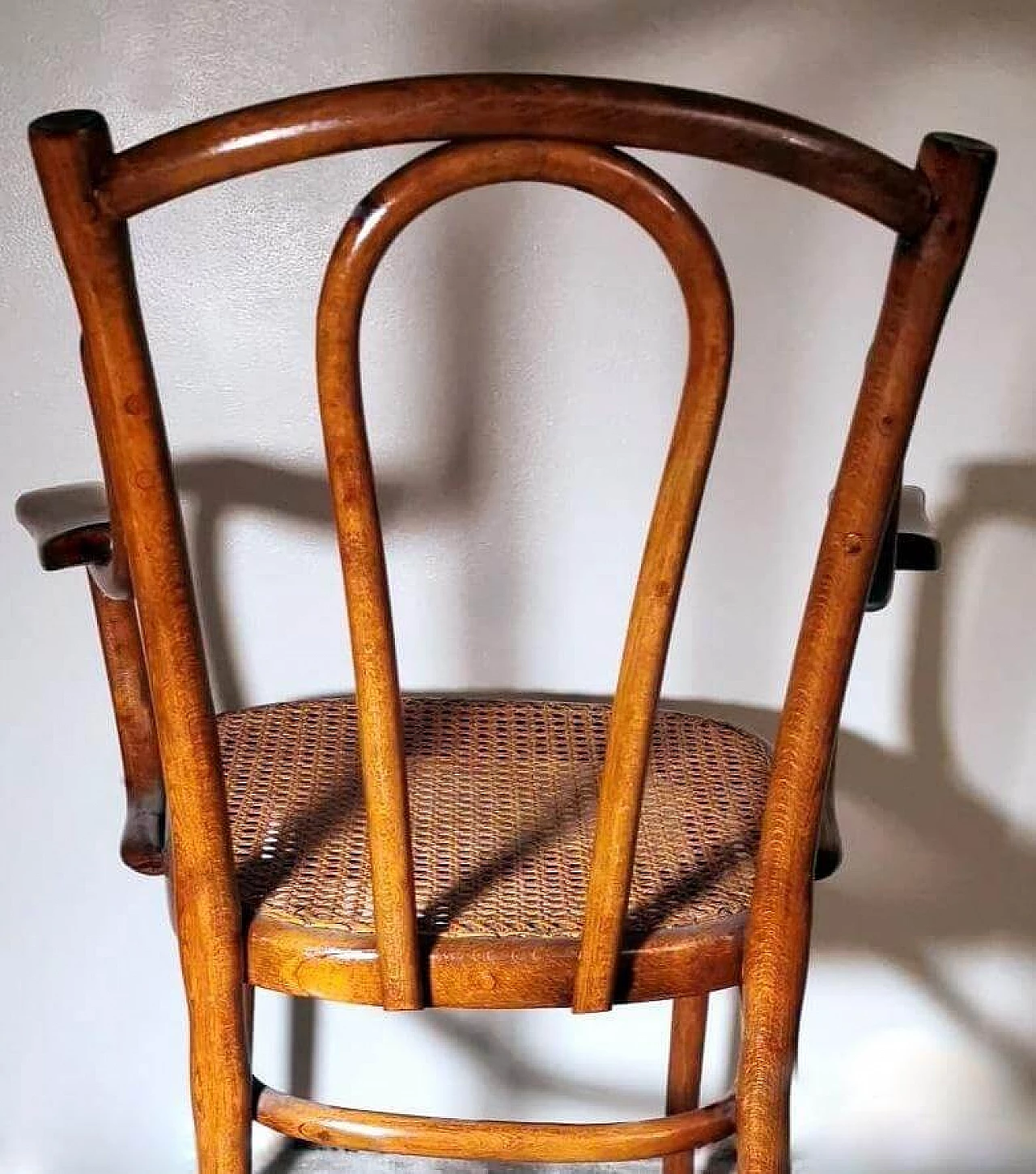 Armchair 56 in bent beech and Vienna straw by Thonet, early 20th century 12