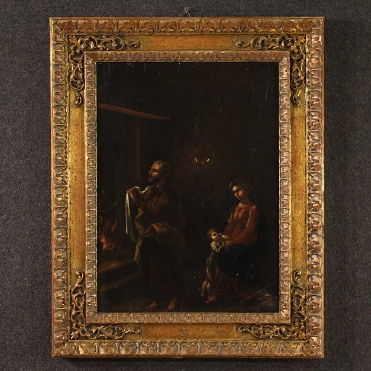 Oil on panel depicting Holy Family, 17th century 1