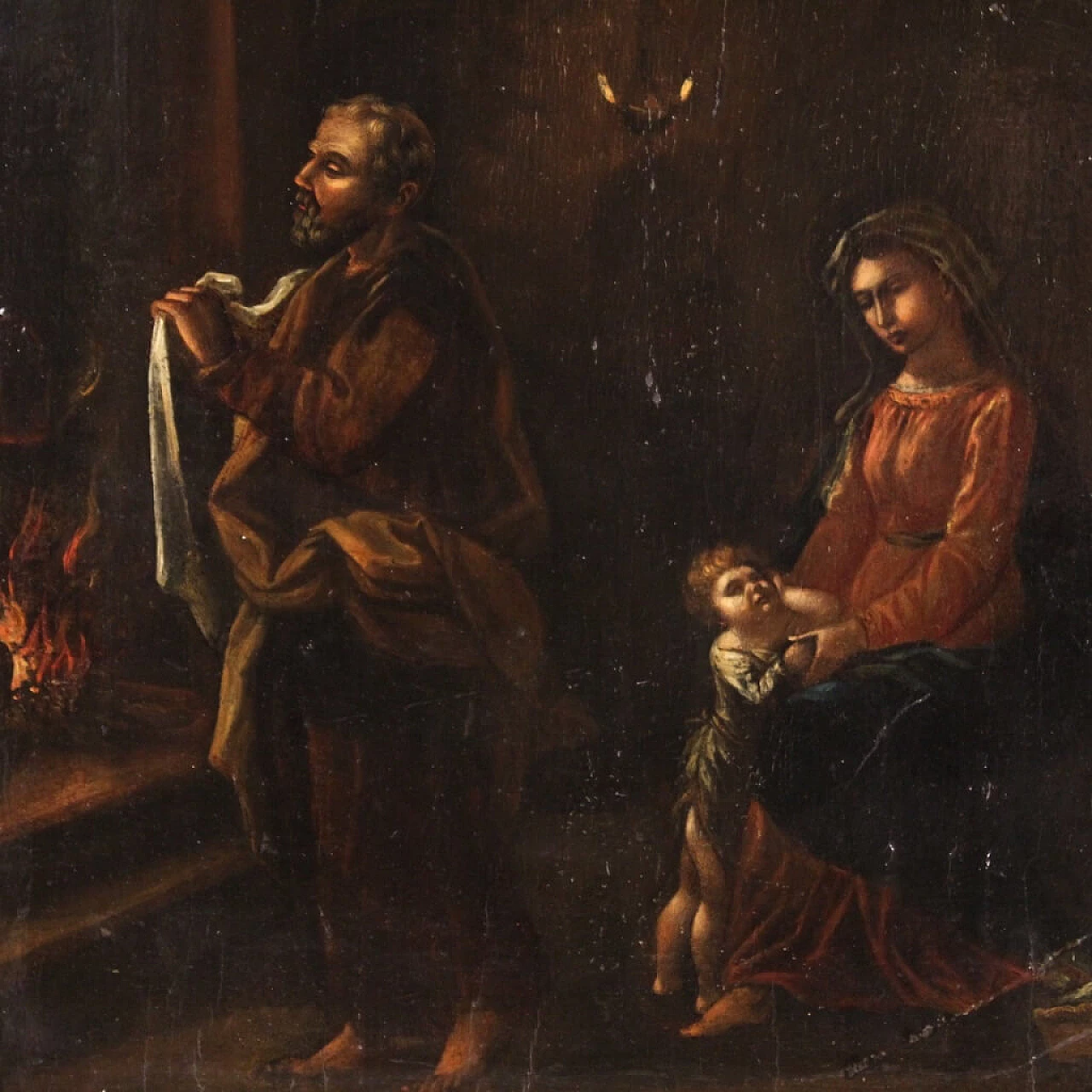 Oil on panel depicting Holy Family, 17th century 3