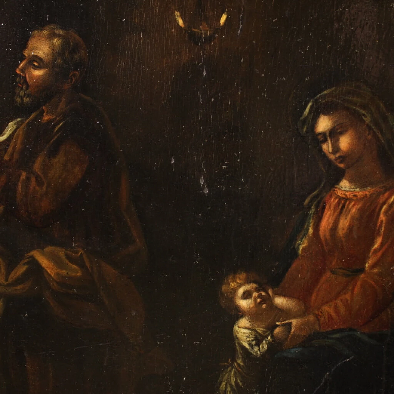 Oil on panel depicting Holy Family, 17th century 11